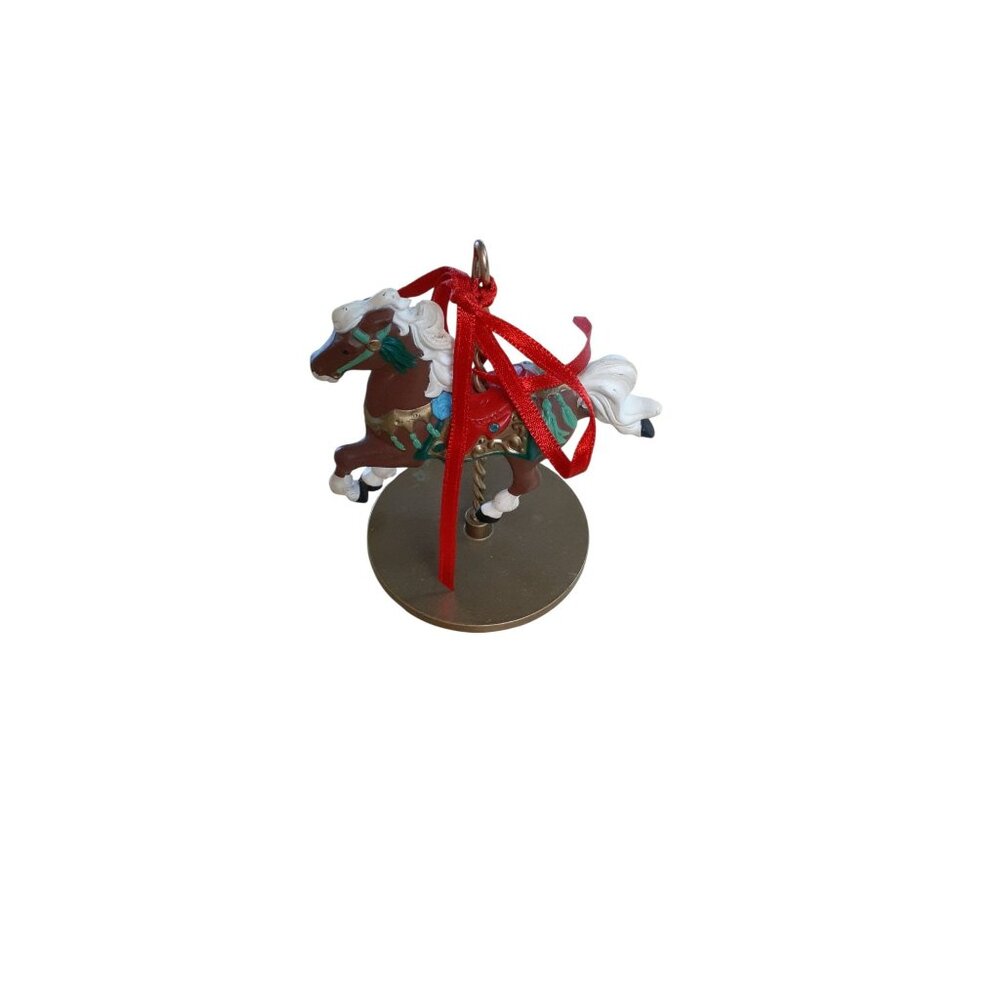 4 Hallmark Christmas Carousel Horse Lot Ornaments Snow, Holly, Star, Ginger 1989 - Picture 5 of 11